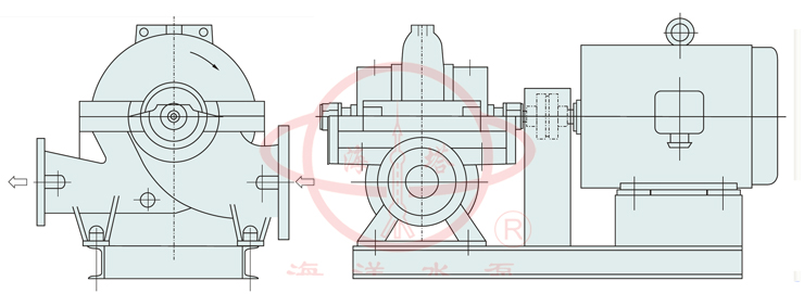 SOW型蜗壳式双吸管道清水泵安装形式