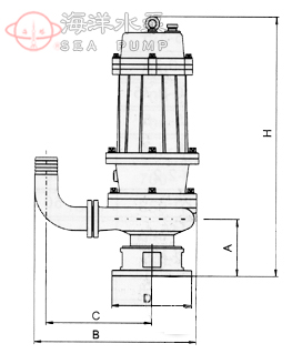 WQ/QW无堵塞排污潜水泵安装尺寸图