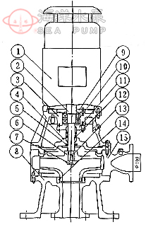 WL/LW无堵塞直立式排污泵结构简图 
