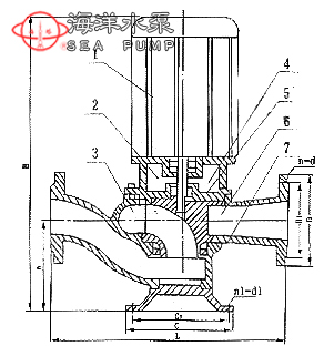 GW无堵塞排污管道泵结构示意图 