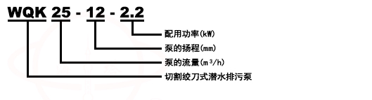 WQK/QG无堵塞切割绞刀式潜水泵型号意义