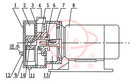 SK直联水环式真空泵结构说明
