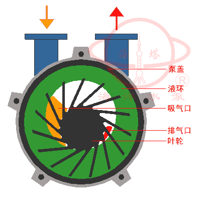 SKA(2BV)水环式真空泵结构图及工作原理